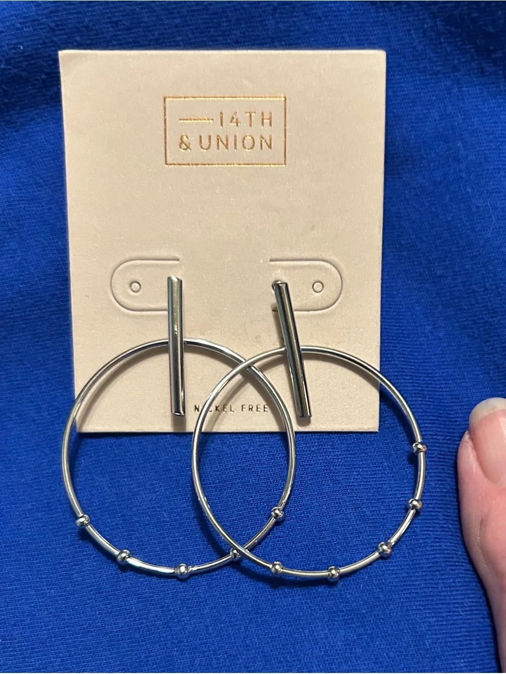 2 pairs of new long hoop shaped pierced earrings NWT